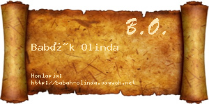 Babák Olinda névjegykártya